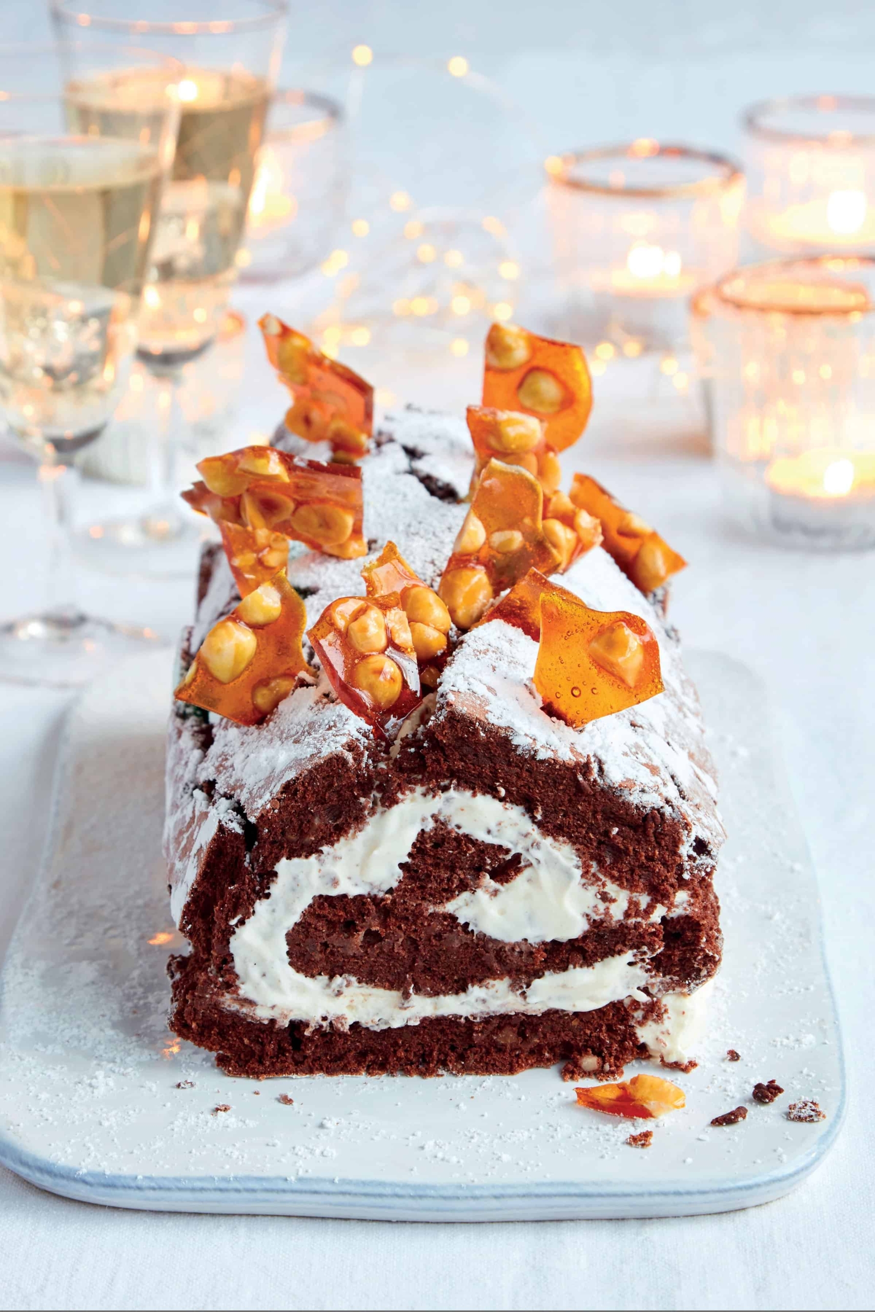 Mary Berry’s chocolate and hazelnut boozy roulade