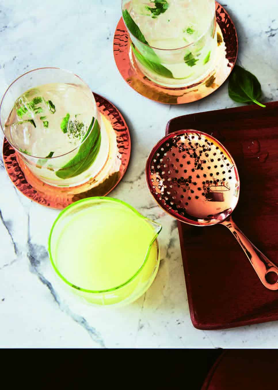 Gin Basil Smash cocktail