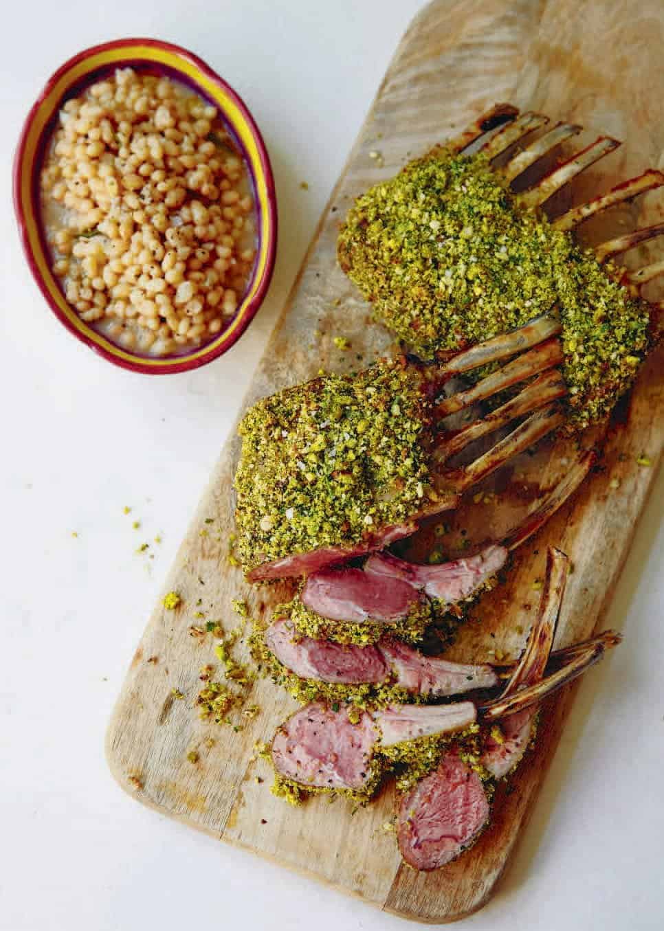 Jessie Ware’s lamb with pistachio herb crust